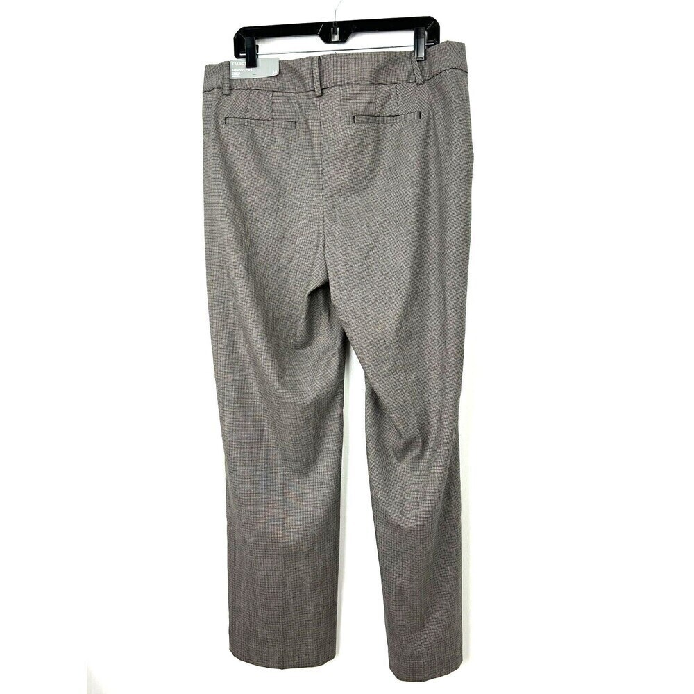 New Talbots Newport Pant Women Size 14 Brown Houndstooth Trouser Wool Blend T2 - Picture 6 of 12